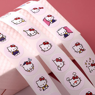 Cuộn 500 sticker tem dán gói hàng trang trí Hello Kitty