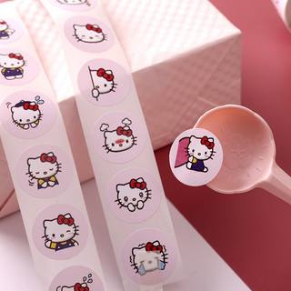 Cuộn 500 sticker tem dán gói hàng trang trí Hello Kitty
