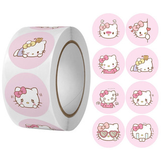 Cuộn 500 sticker tem dán gói hàng trang trí Hello Kitty