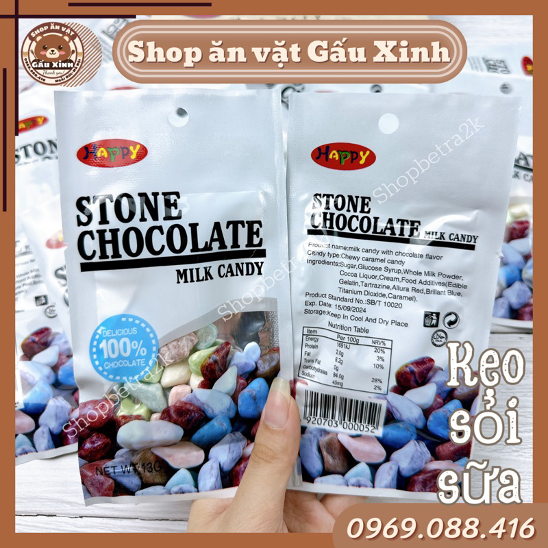 Kẹo sỏi socola sữa (gói 16gr)