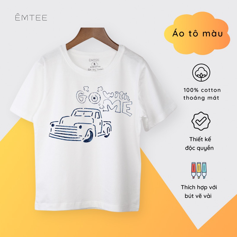 Áo tô màu xe hơi cho bé trai Go with me (cool) 100% cotton