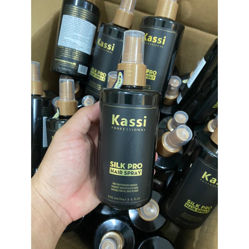 Xịt kassi Silk Pro Hair Spray 250ml -  dưỡng tóc khô xơ, hư tổn