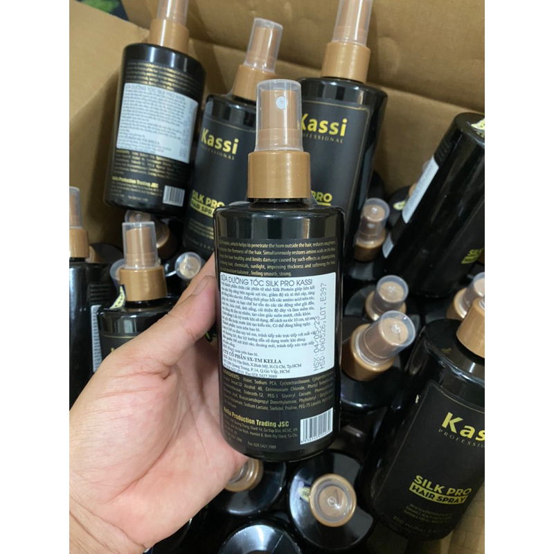 Xịt kassi Silk Pro Hair Spray 250ml -  dưỡng tóc khô xơ, hư tổn