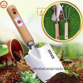 Dụng cụ làm vườn inox cao cấp đến từ nhật bản-combo xẻng + cào