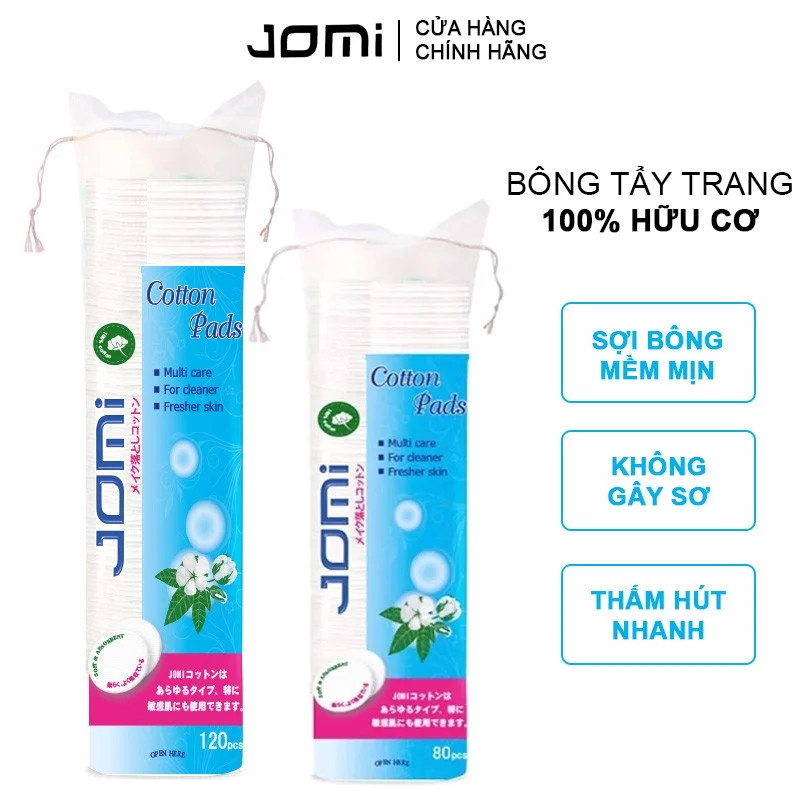 Combo 2 Túi Bông tẩy trang Jomi cotton cao cấp 120 miếng/túi