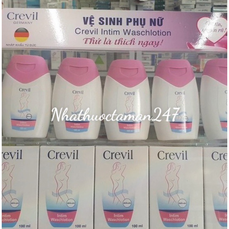 Dung Dịch Vệ Sinh Phụ Nữ Cao Cấp Crevil Intim Waschlotion 100ml giúp vệ sinh, làm sạch giảm phụ khoa, PH tự nhiên