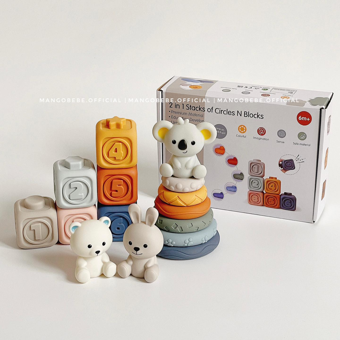 Khối Xếp Hình Stacked Circle Konigkids Cho Bé