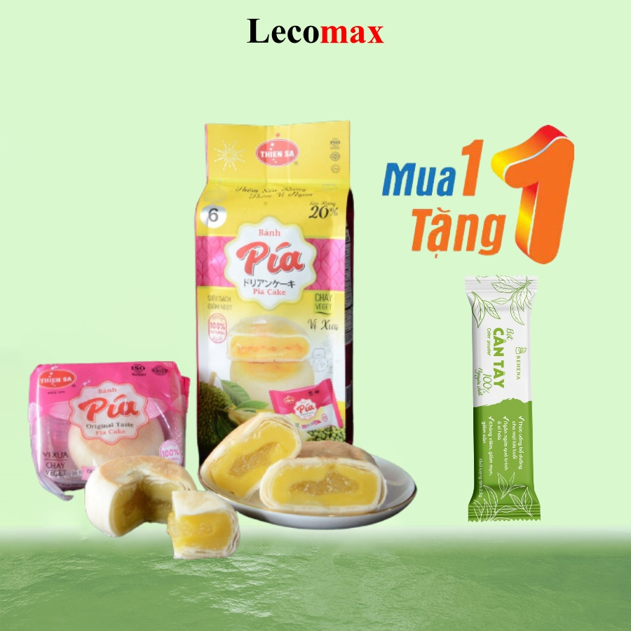 Bánh Pía Sầu Riêng Thiên Sa Thuần Chay Vegan, Bánh Bía Ăn Kiêng Đậu Xanh Healthy Lecomax B01