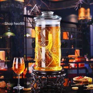 Bình ngâm rượu thủy tinh trụ rồng 15 lít. có vòi & không vòi