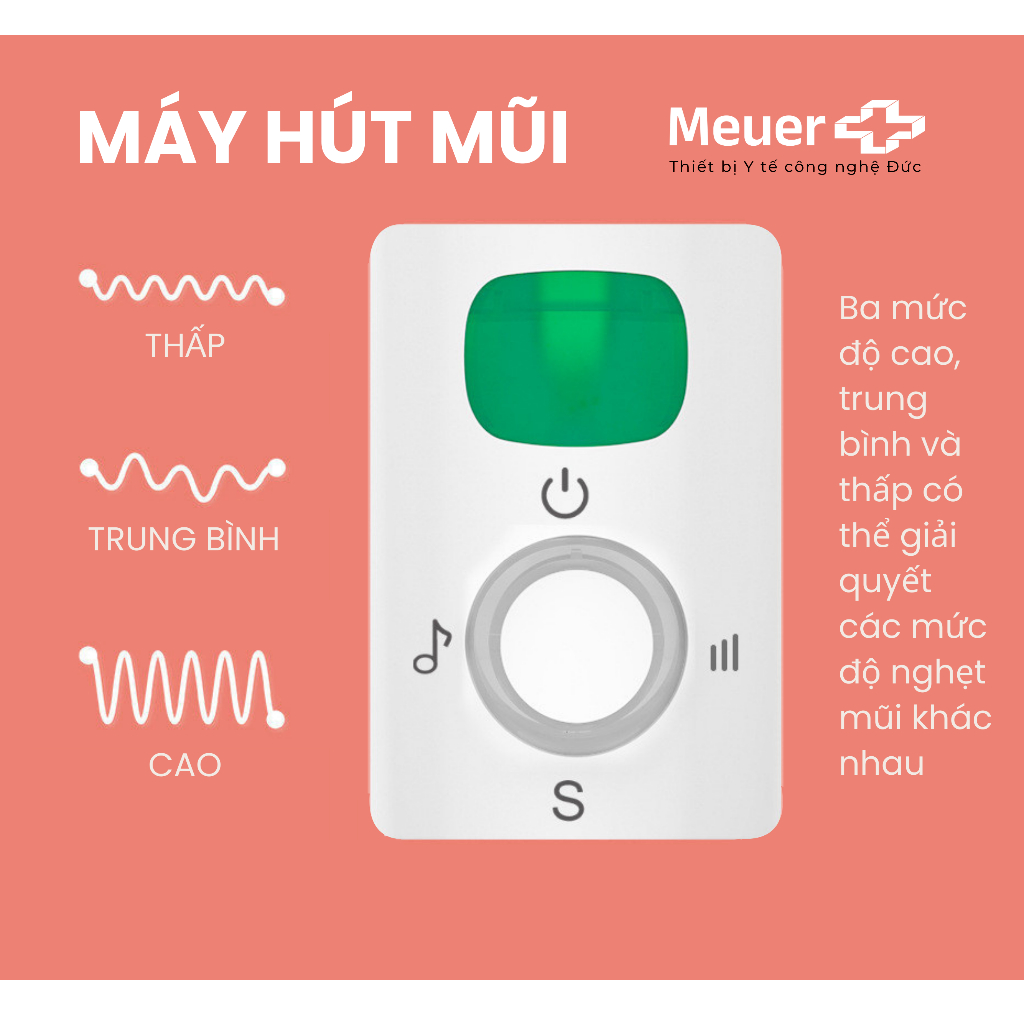 Máy Hút Mũi MEUER Công Nghệ Đức Màn Hình LCD 3 Cấp Độ Lực Hút Phát Nhạc Thân Máy Nhựa Y Tế An Toàn Cho Bé