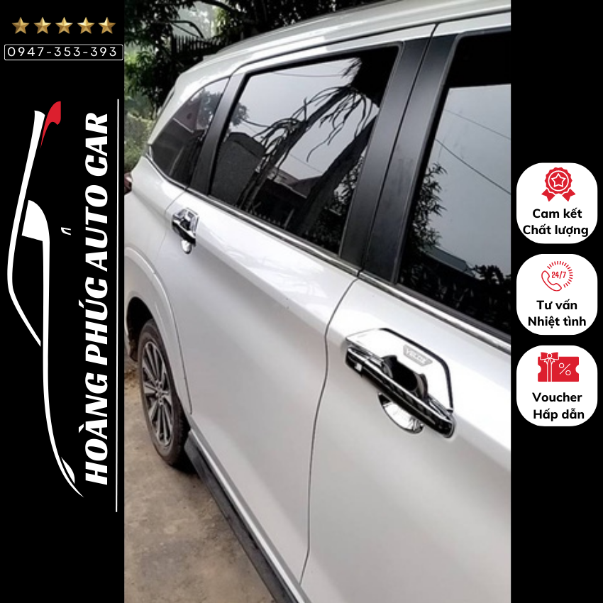 Ốp Tay nắm, hõm, chén cửa Xe TOYOTA VELOZ 2022 2023 Mạ Crom cao cấp