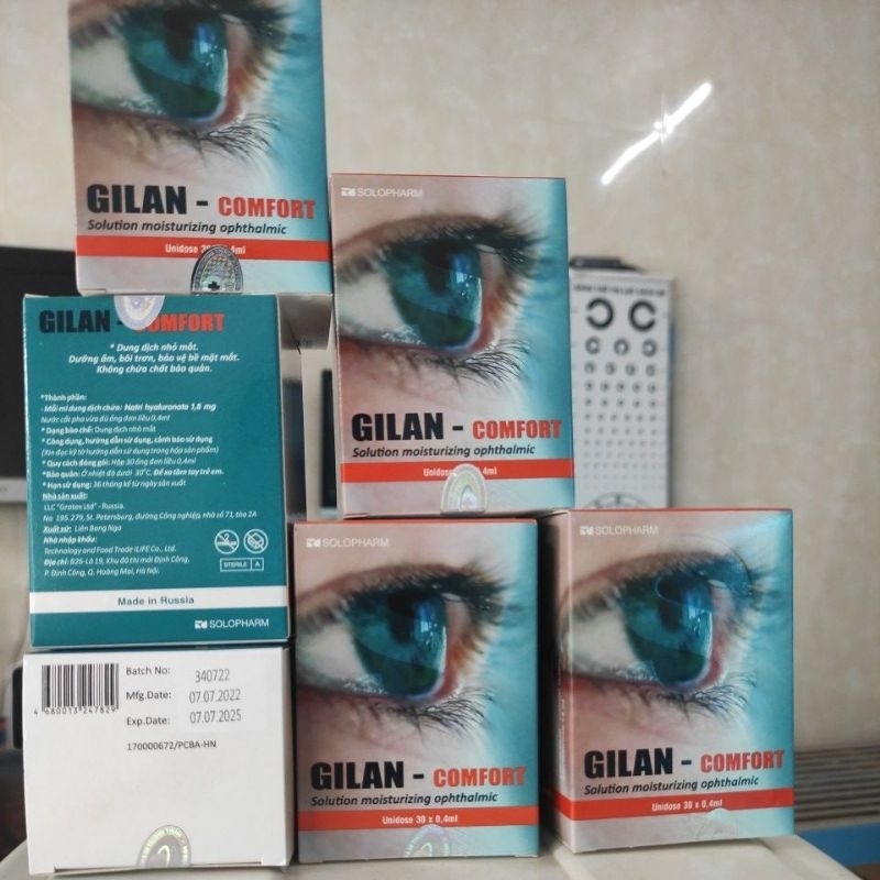 Nước mắt nhân tạo dạng tép NGA 03/2026 GINLAN COMFORT 0.18% Natri hyaluronate