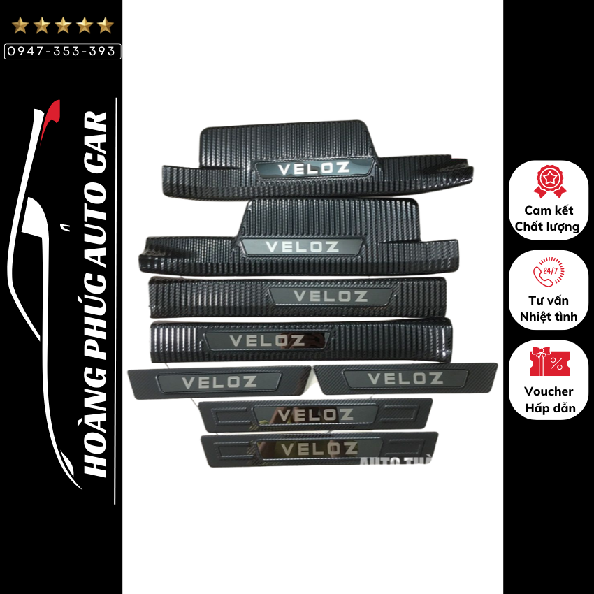 Bậc Giẫm Carbon Toyota VeLoz Cross 2022 2023, Hàng Cao Cấp Loại 1