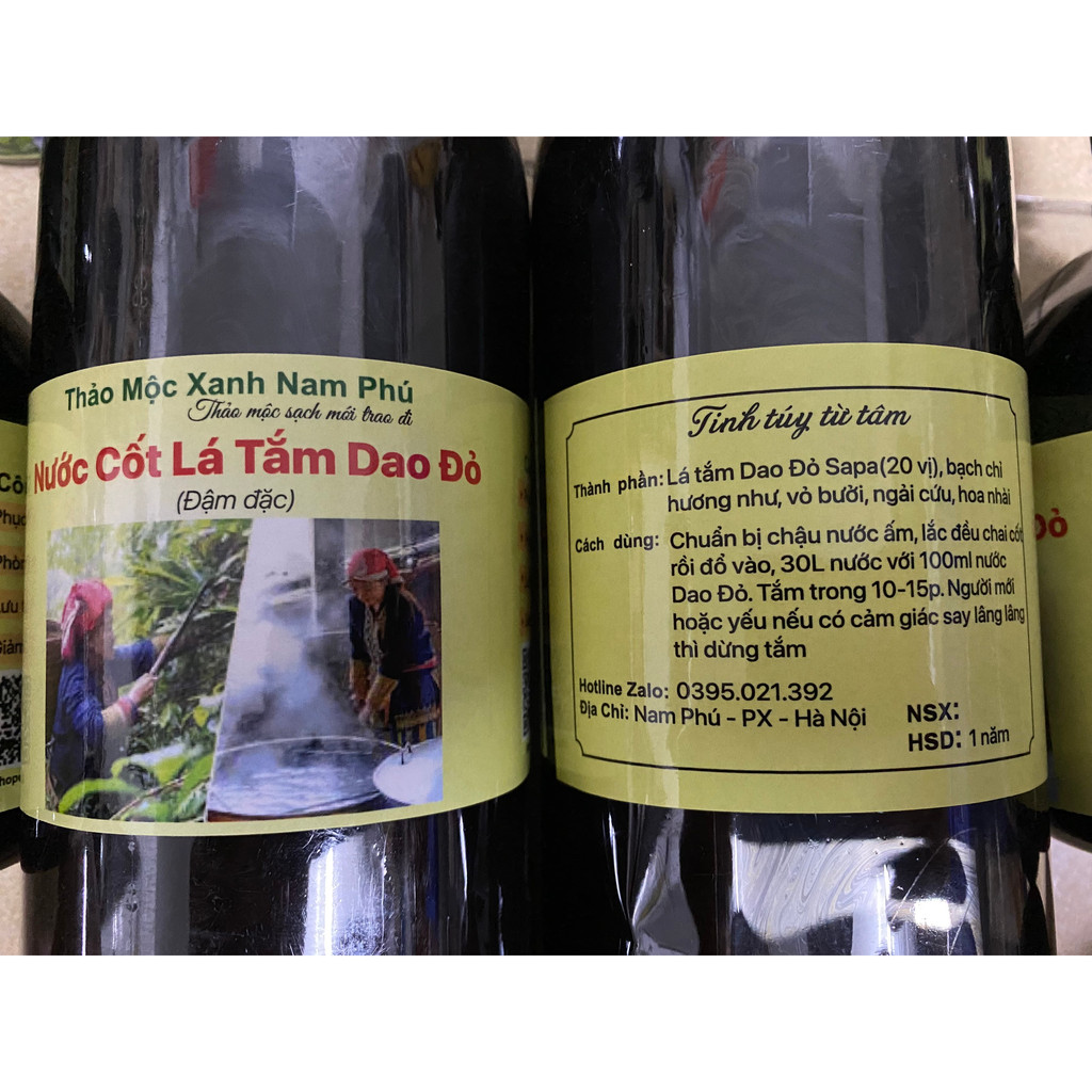 Nước Cốt Lá Tắm Người Dao Đỏ cô đặc, Lá Tắm Dao Đỏ đóng sẵn tiện dụng giúp phục hồi sức khỏe lưu thông khí huyết.