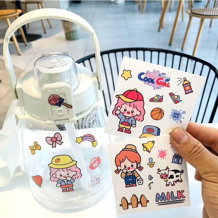 Sticker Cute Cao Cấp Dán Cốc, Vở, Bình Nước, Hộp Bút 7.5*7.5cm Họa Tiết Hoạt Hình BQSHOP