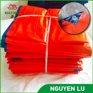 Bạt xanh cam (bạt 2 da) Hàn Quốc dày khổ 4m - Đóng sẵn khoen đóng 4 góc miễn phí
