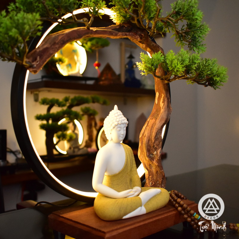 Thác khói trầm hương phật đèn led cao cấp, để phòng thờ đọc kinh, bàn trà, phòng làm việc tĩnh tâm an lạc