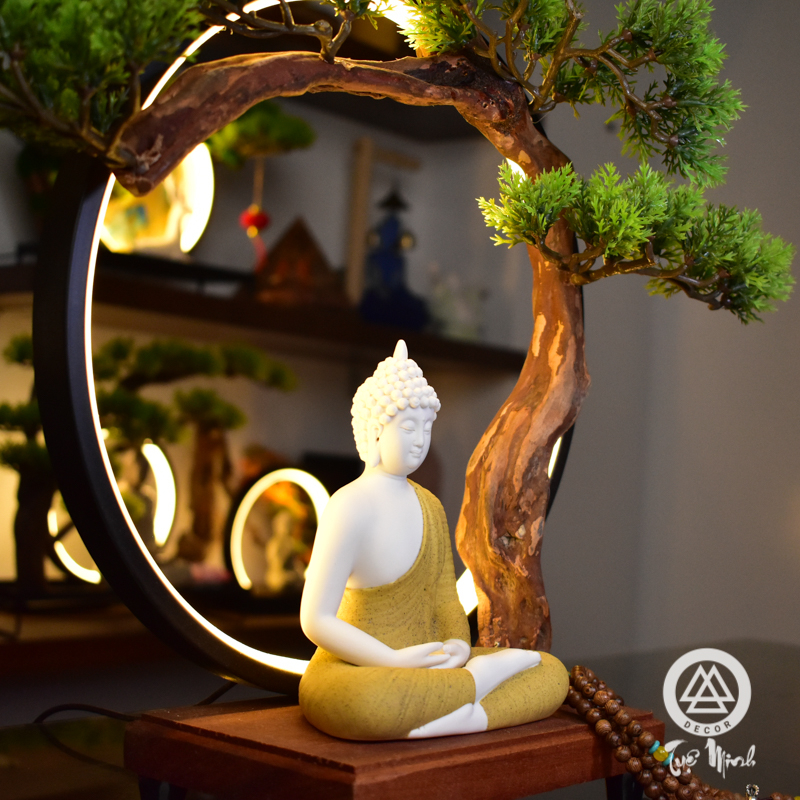 Thác khói trầm hương phật đèn led cao cấp, để phòng thờ đọc kinh, bàn trà, phòng làm việc tĩnh tâm an lạc