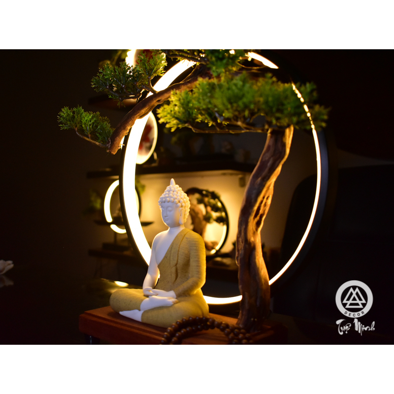 Thác khói trầm hương phật đèn led cao cấp, để phòng thờ đọc kinh, bàn trà, phòng làm việc tĩnh tâm an lạc