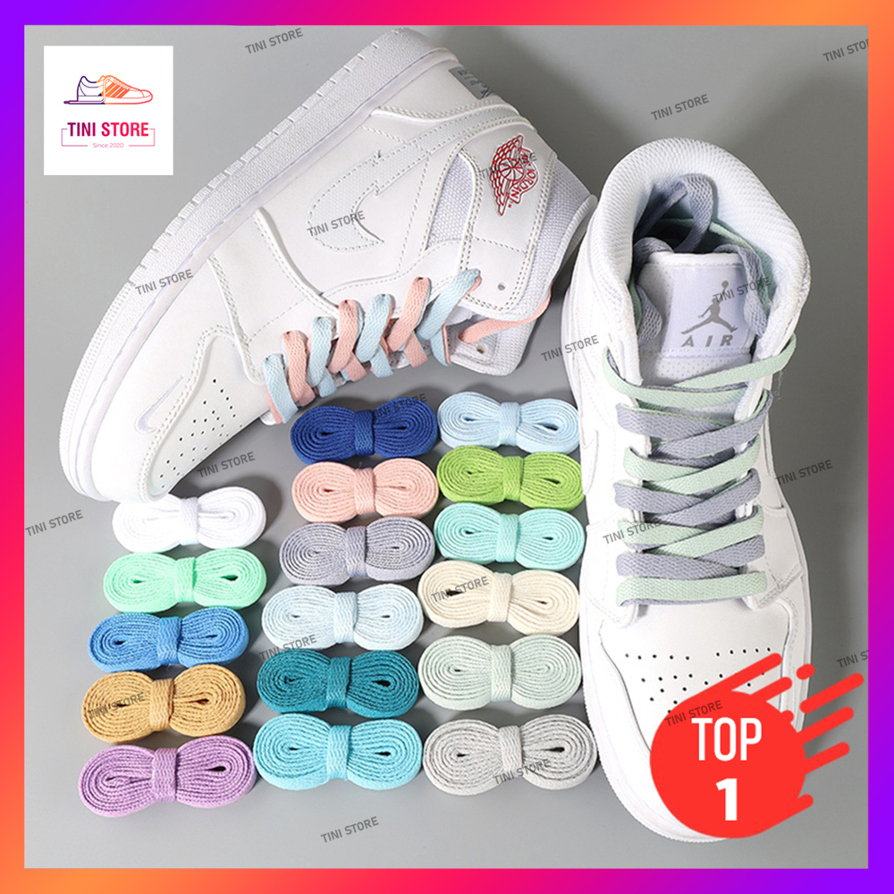 (Dẹt trơn/36 màu-120cm) Dây giày dẹt AF1, converse, jordan 1, vans