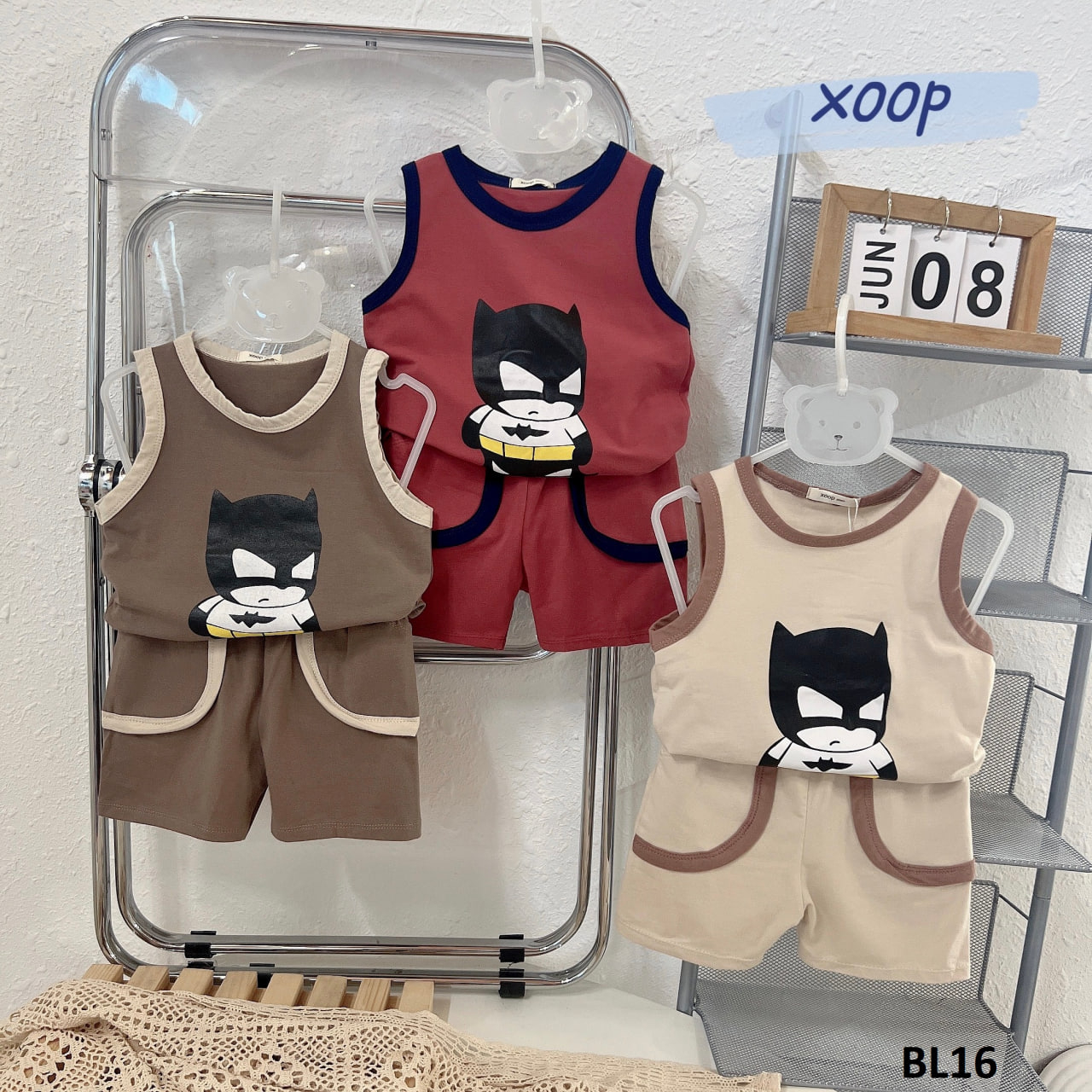 Bộ ba lỗ XOOP cotton 4 chiều in batman cho bé trai (11-24kg) BL16,Đồ bộ thời trang quần áo trẻ em mặc nhà,đi chơi