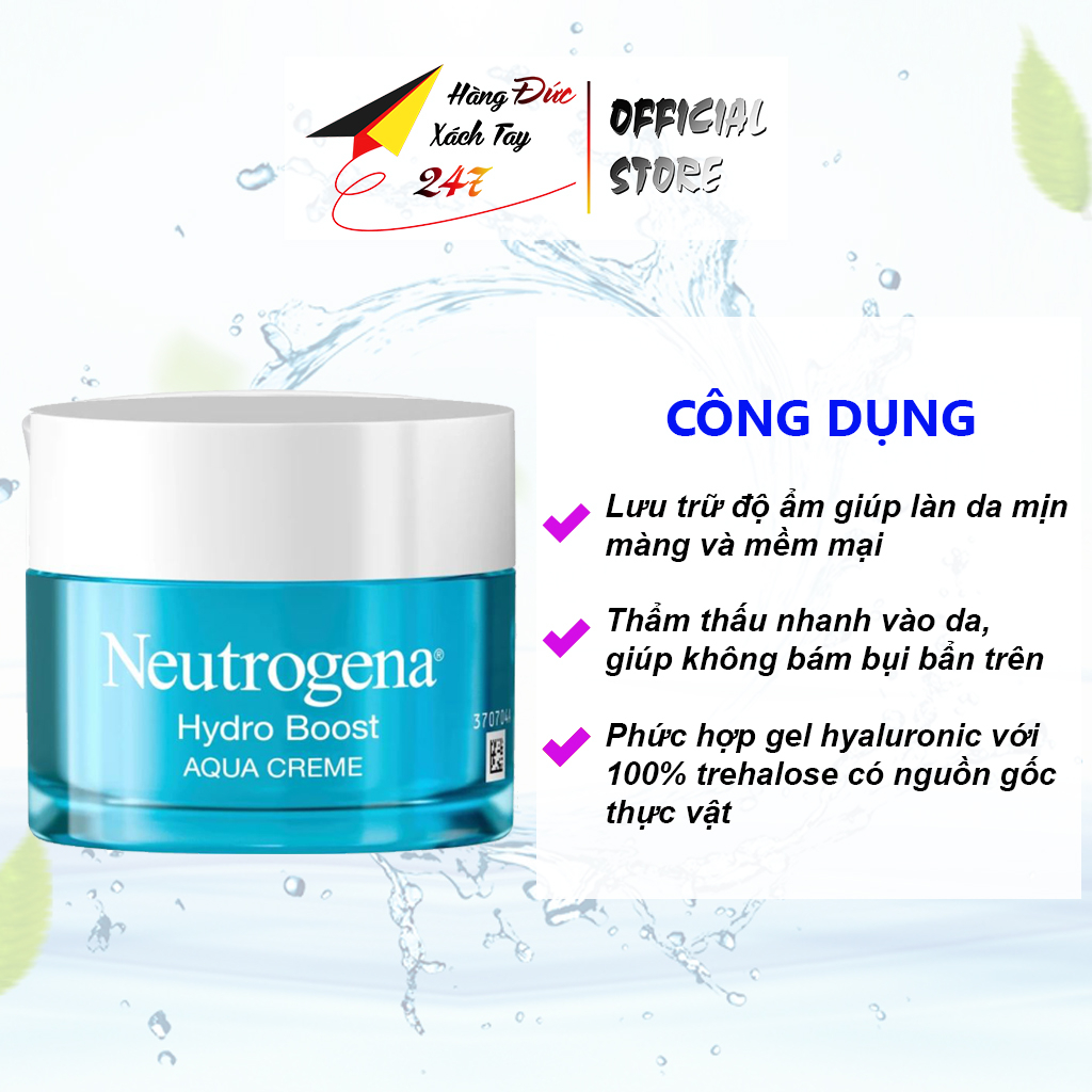 Kem dưỡng ẩm, cấp nước Neutrogena Aqua Cream tái tạo, phục hồi làn da khô 50g