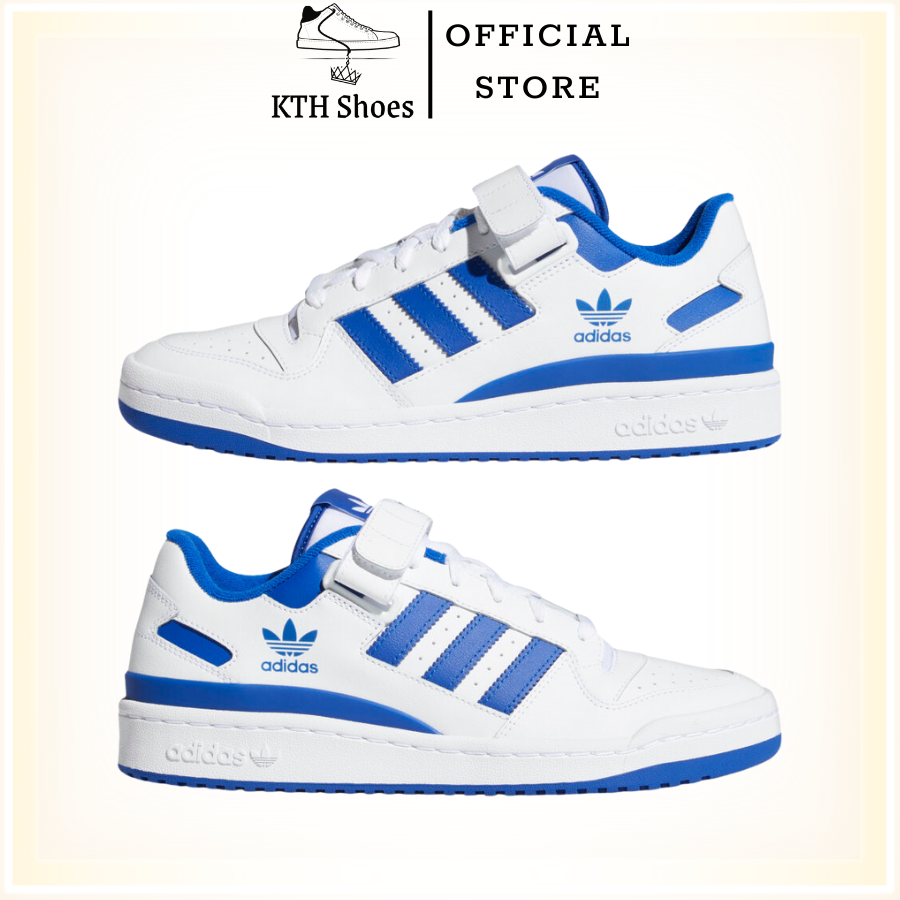 Giày Adidas Forum 84 Low White Blue - Giày Thể Thao Nam Nữ Adidas Quai Dán 3 Sọc Màu Xanh Dương Cực Êm Chân Full Box