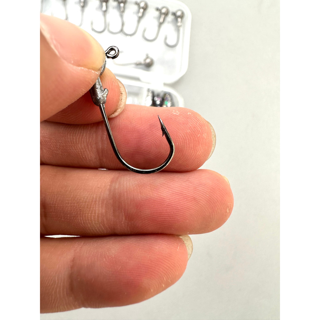 Hộp 25 Mồi Mềm Đuôi T Dài 5,5cm + 10 Lưỡi Đầu Chì 3,5g Kèm Hộp Như Hình