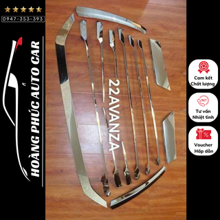 Ốp mặt ca lăng avanza 2022 ốp trang trí mặt ca lăng xe toyota avanza 2022 chất liệu inox cao cấp