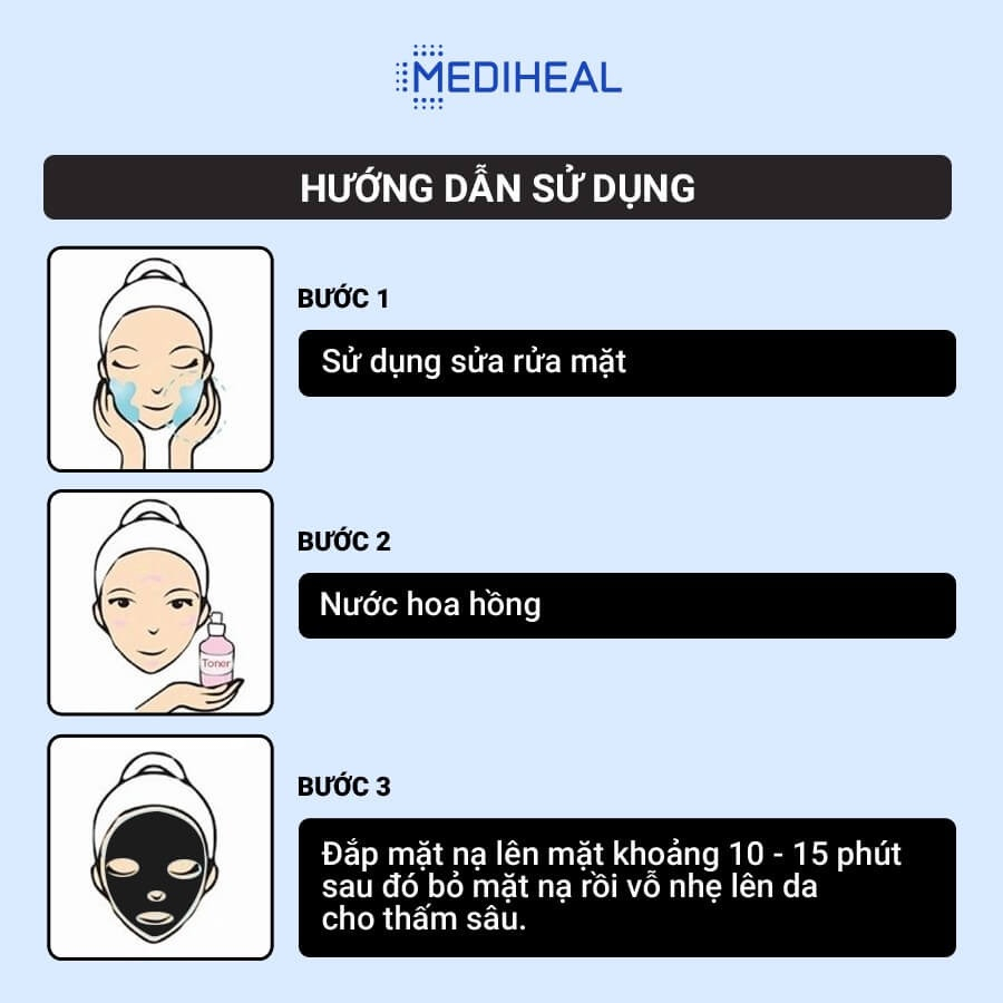 Mặt Nạ Than Hoạt Tính Sạch Nhờn, Giảm Mụn Đầu Đen Mediheal Aqua Black Solution Mask 23ml