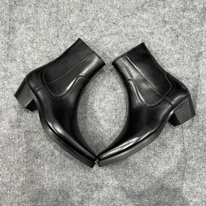 Giày SANTIAGO Boots DECEMBER Mũi Vuông Đế Gỗ Cao 5cm Bảo Hành Da Và Đế 12 Tháng