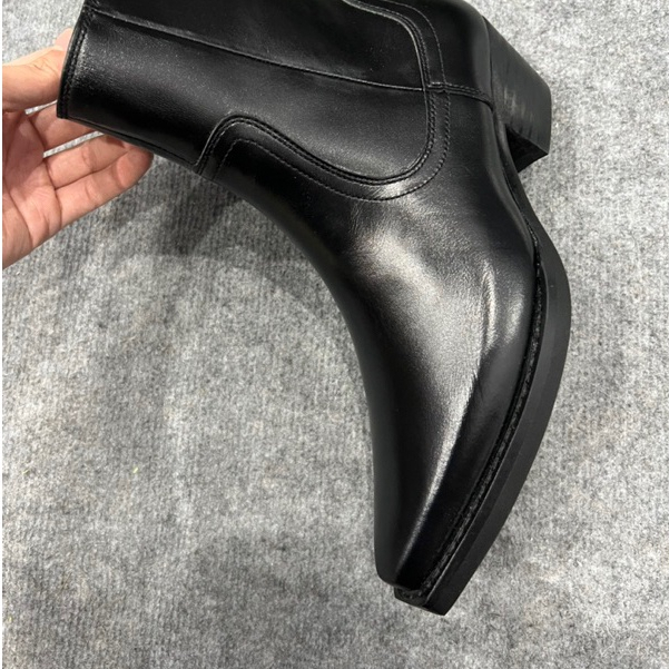 Giày SANTIAGO Boots DECEMBER Mũi Vuông Đế Gỗ Cao 5cm Bảo Hành Da Và Đế 12 Tháng