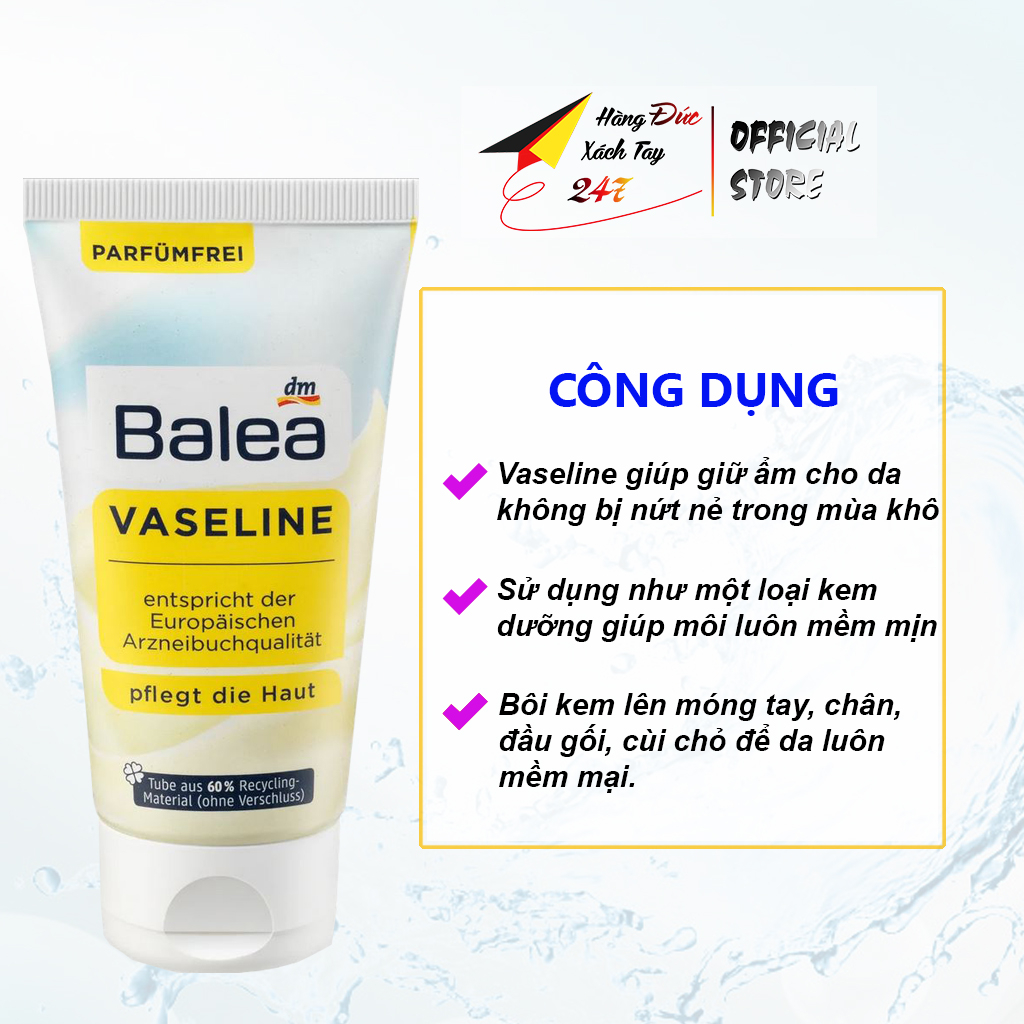 Kem chống nẻ Vaseline Balea dưỡng ẩm da khô giúp mềm mịn da <Hàng Đức 125ml>” /></p>
<!-- AI CONTENT END 1 -->
				</div>
											<div class=