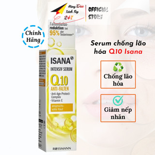 Serum chống lão hóa Q10 Isana, giảm nếp nhăn tái tạo da dưỡng ẩm làm mềm và căng mịn da mặt <Hàng Đức 30ml>