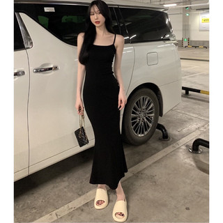 Đầm body nữ dáng dài đuôi cá chất vải len tăm