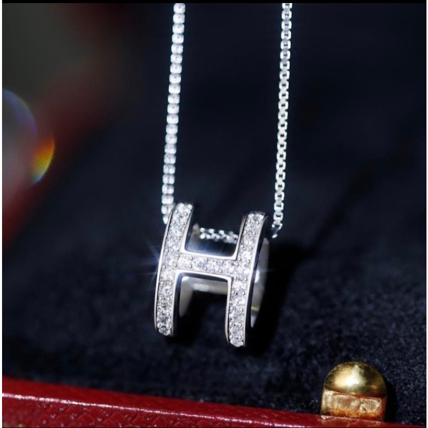 Dây truyền chữ H bạc đính đá sang chảnh thời trang [ VCTT160 ] | BigBuy360 - bigbuy360.vn