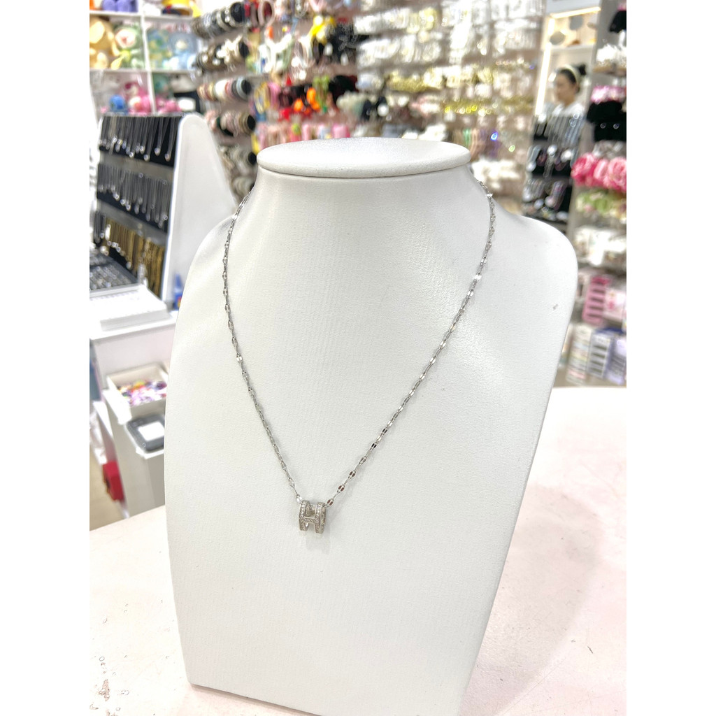 Dây truyền chữ H bạc đính đá sang chảnh thời trang [ VCTT160 ]