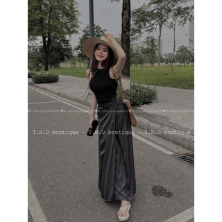 Set Áo Cotton Chân Váy Lụa Khánh Lê
