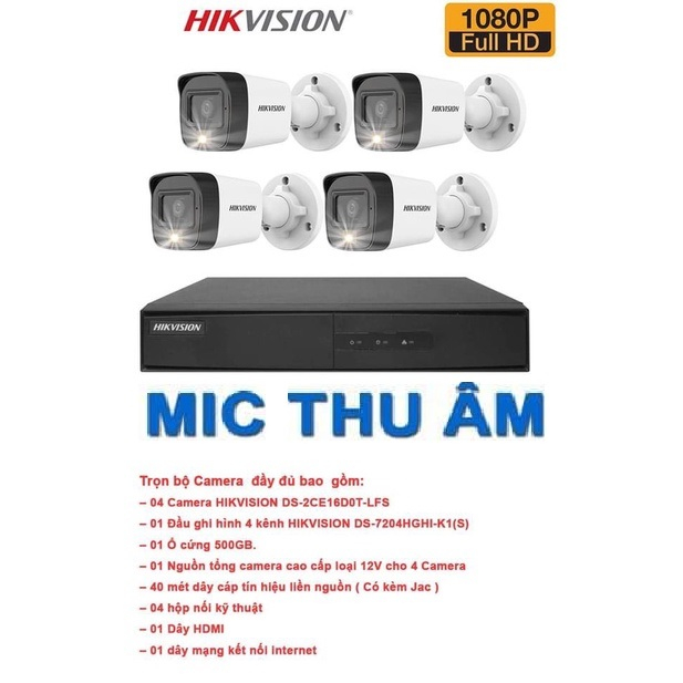 Bộ camera giám sát Hikvision 2.0MP, camera có tích hợp thu âm-309CCTV