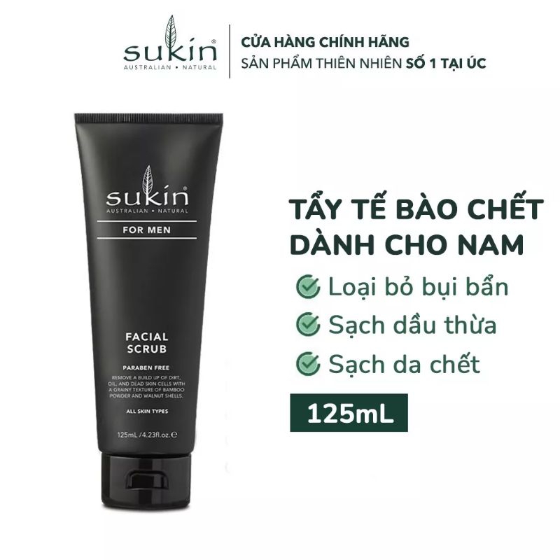 KEM LÀM SẠCH TẾ BÀO CHẾT DÀNH CHO NAM SUKIN FOR MEN FACIAL SCRUB 125ML - GIÁ GỐC 185K