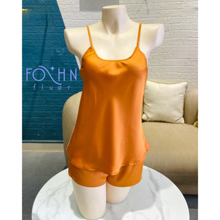 ĐỒ BỘ NGỦ LỤA HAI DÂY CỔ TRÒN - DBFF1L CO TRON