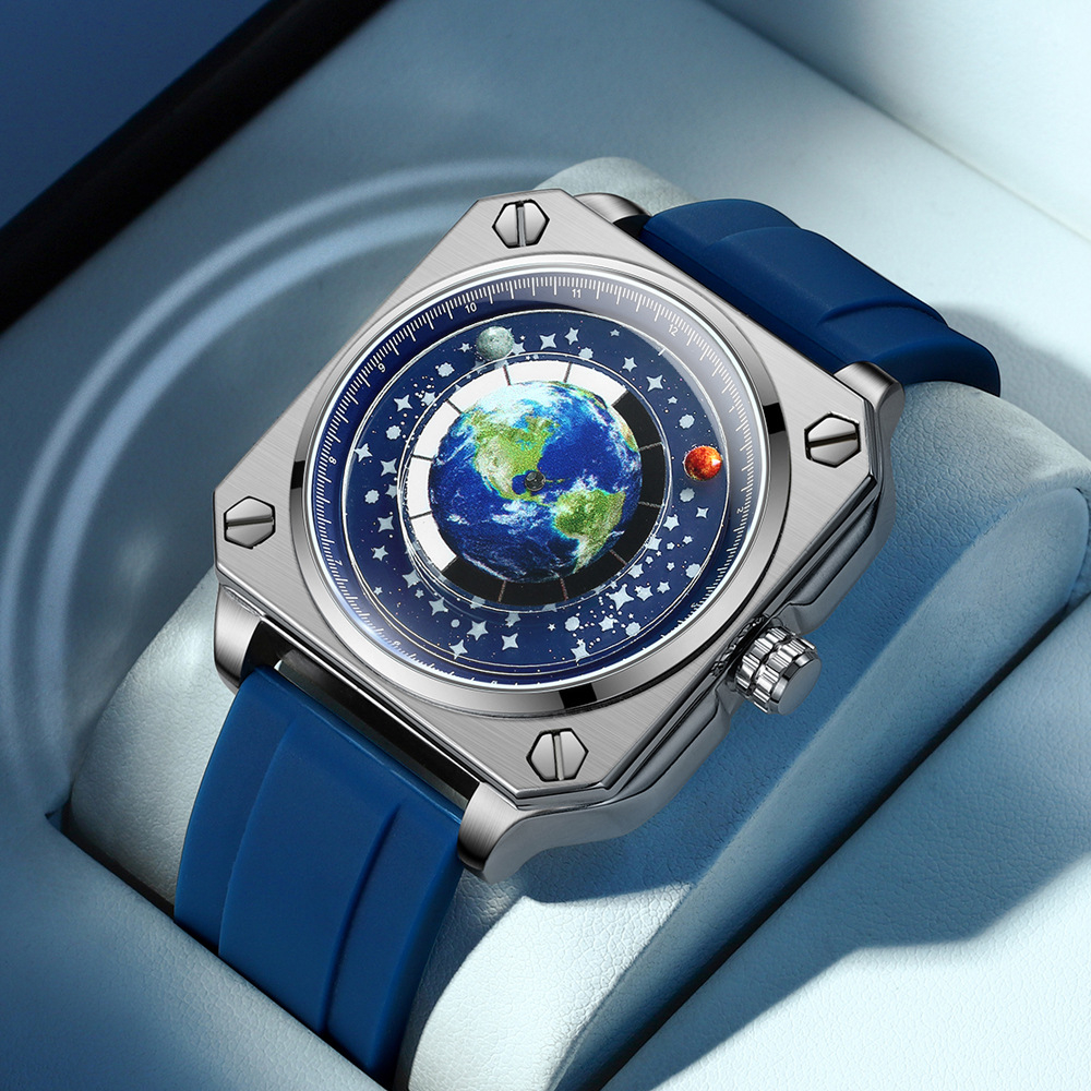 ZERODIS Thời trang cá tính nam Quartz Watch Đồng hồ Casual Trend Quay số kim loại Dây đeo Silicone Tay nghề tốt