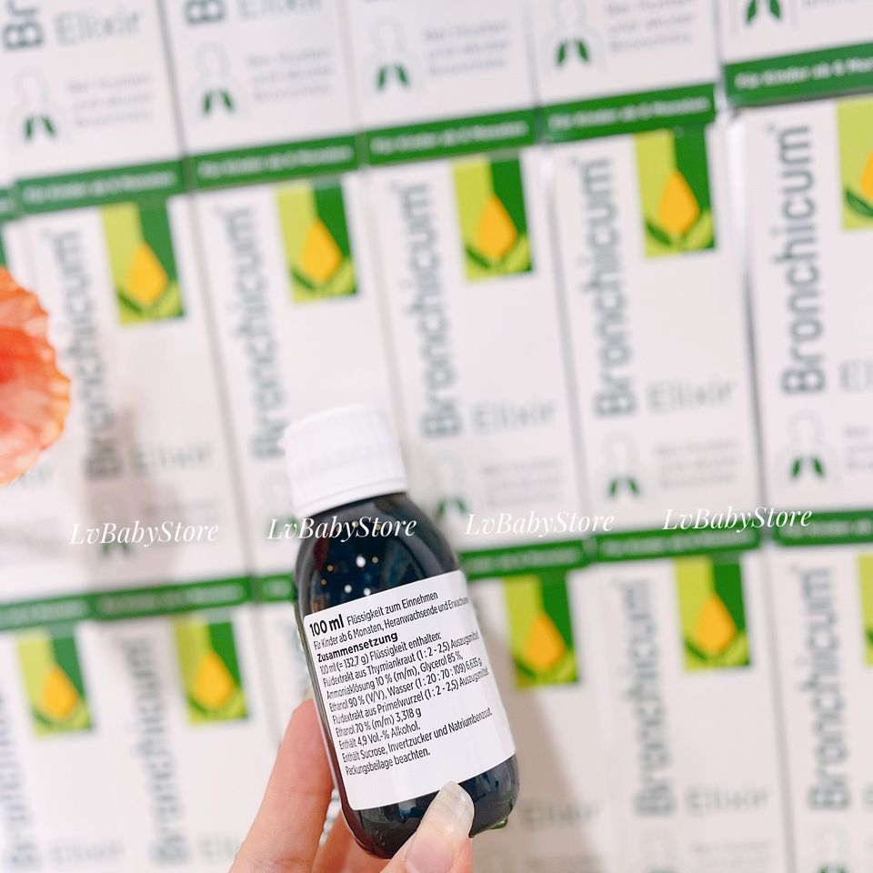 Siro Ho BRONCHICUM Elixir 100ml của Đức giúp giảm đờm và nhầy trong đường hô hấp