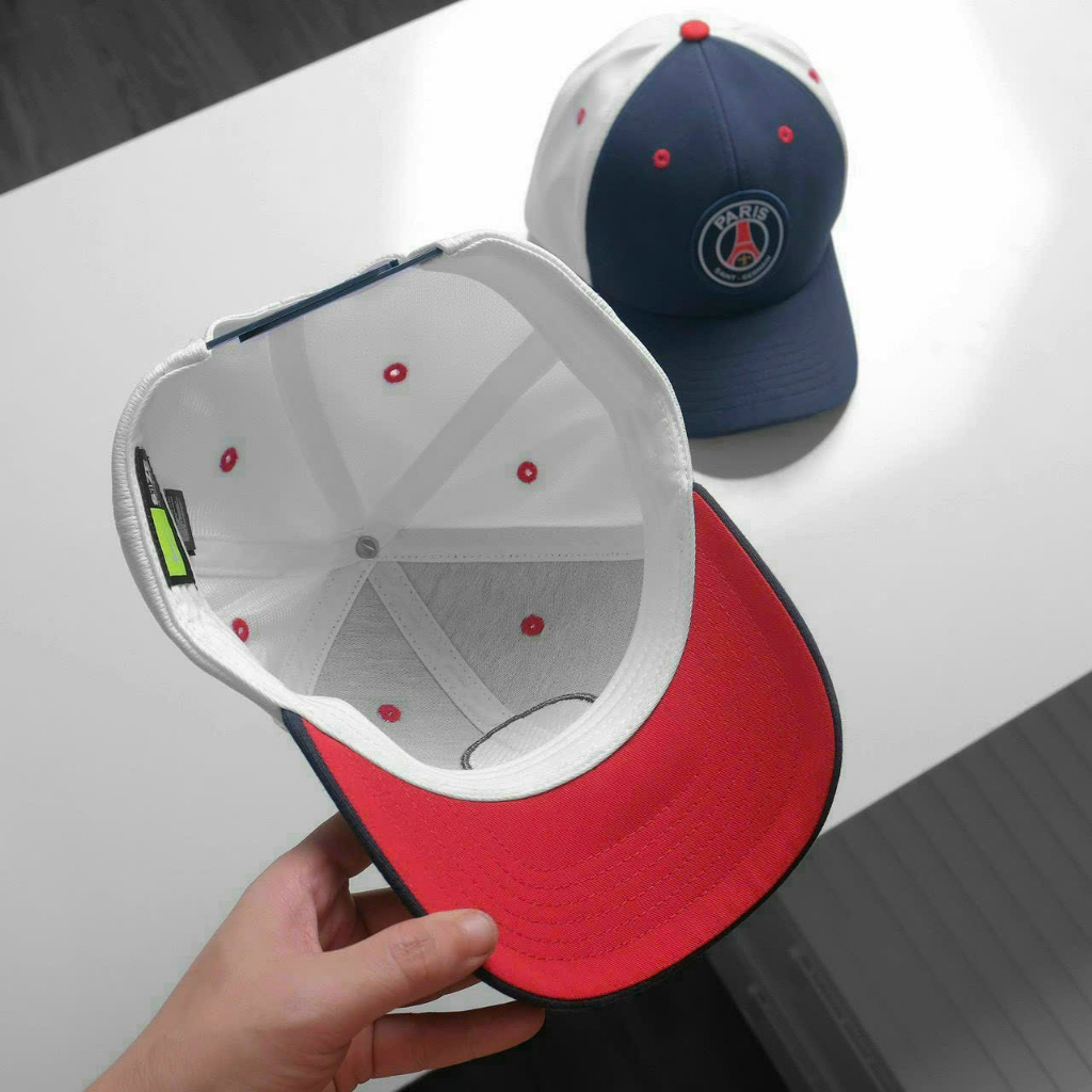 Mũ lưỡi trai clb đá banh PSG chuẩn VNXK Chất Cotton phối lưới thoáng mát full tem - PASIO