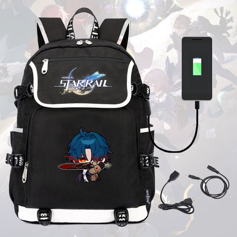 Balo nắp ngang in hình HONKAI IMPACT STAR RAIL ver CUTE FACE game anime chibi cặp sách nam nữ đi học