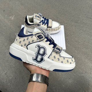 Giày thể thao M.L.B liner chữ B xanh kem,Giày Sneaker mb nam nữ bản cao cấp full box bill