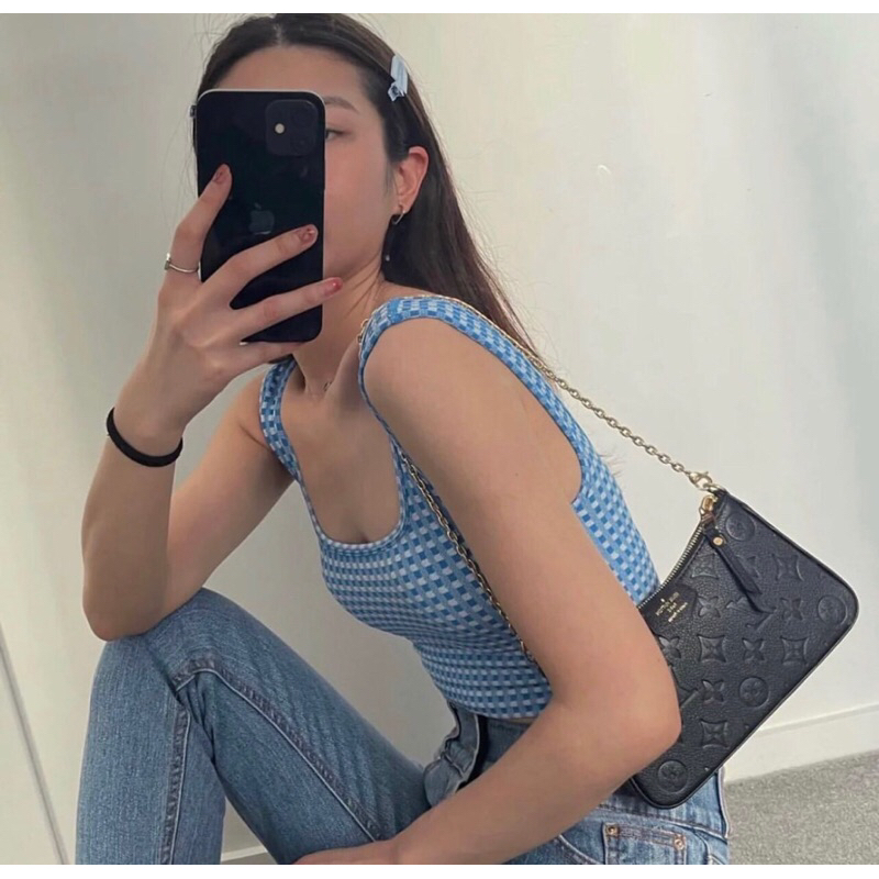 Túi da hoạ tiết  monogram l••v  2 quai super fullbox