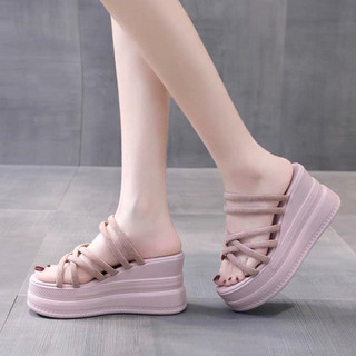 DÉP XUỒNG QUAI DÂY DA LỘN NHUNG CAO 8P ÊM NNQ