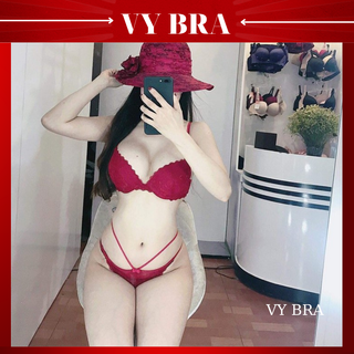 Bộ đồ lót siêu nâng đẩy ,set nội y Vic ren cao cấp quần dây có gọng đệm nâng ngực C199