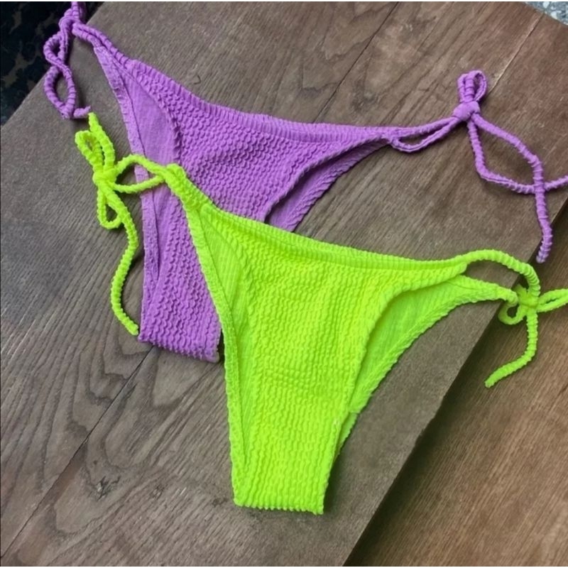 Bikini Tam Giác Phối Màu Dạ Quang Trắng Da